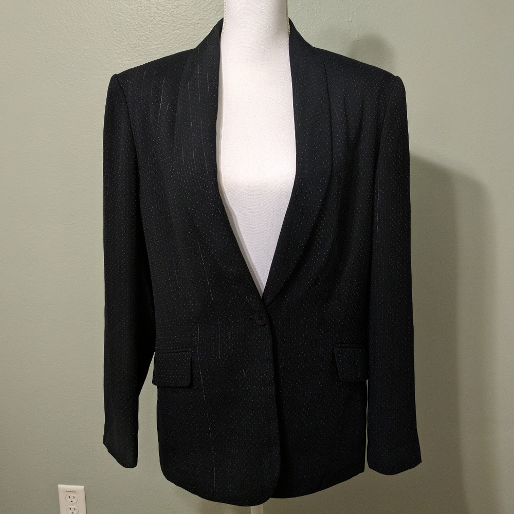 Black with Silver thin stripped blazer